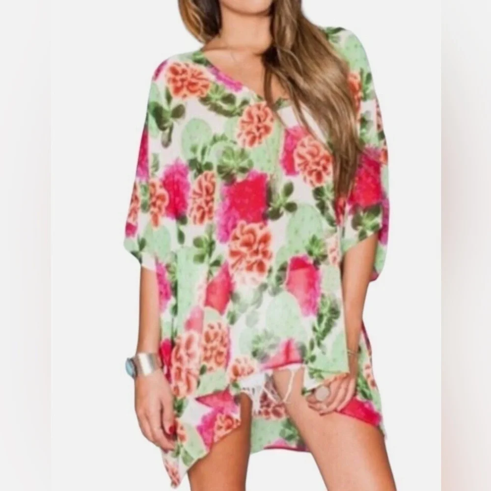 Show Me Your Mumu Cactus Bloom Peta Tunic Cover-up Size Small